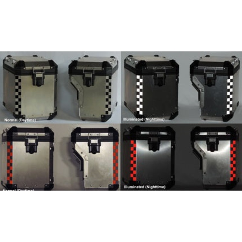 MotoEquip BMW Aluminum Pannier Checker Reflective Kit