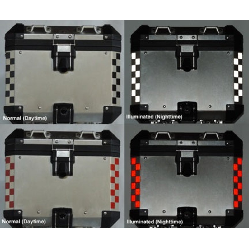 MotoEquip R1250GS ADV|R1200GS ADV Aluminum Topcase Checker Reflective Kit