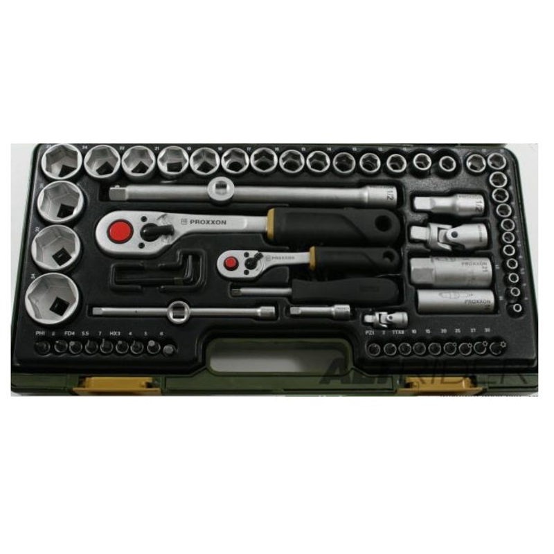 Proxxon 65-piece 1/4 and 1/2 Drive Motorcycle Tool Set