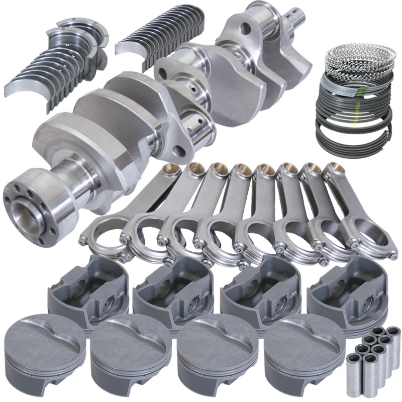 Eagle B12111040 – Chevy 350 1Pc 3.750in Crank 6.000in H-Beam -5cc Flat Top 4.040in Pistons Balanced Assembly