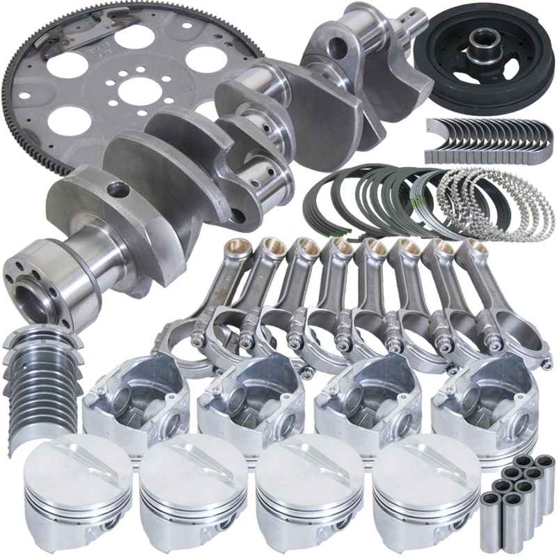 Eagle B13005L00053 – Chevy 350 1Pc 3.750in Crank 5.700in I-Beam Rods 4.000in Pistons 153 Tooth FP Balanced Assembly