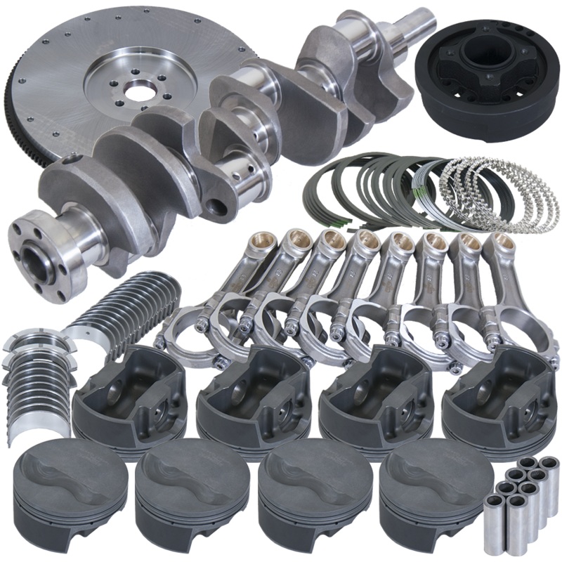 Eagle B16003ES040 – Ford 302 3.400in Crank 5.400in I-Beam Rods 4.040in Pistons 164 Tooth FW Balanced Assembly