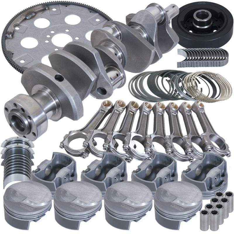 Eagle B18022L030 – Chevy 454 1Pc 4.250in Crank 6.385in I-Beam Rods 4.280in Pistons 168 Tooth FP Balanced Assembly