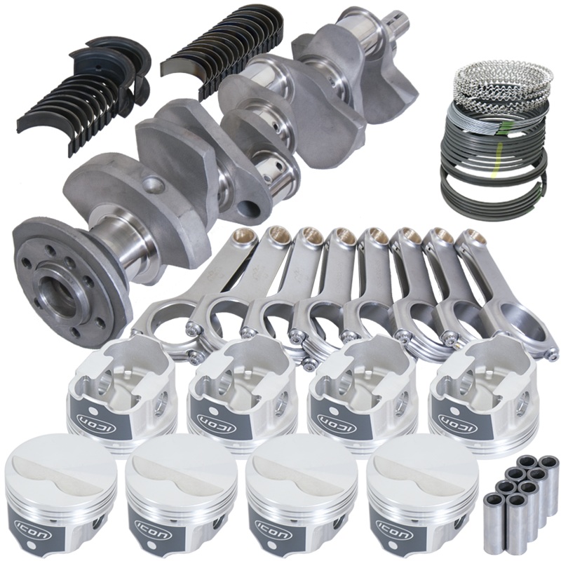 Eagle 12302040 – Chevy 350 3.480in Crank 5.700in H-Beam -3.7cc Flat Top 4.040in Pistons Rotating Assembly