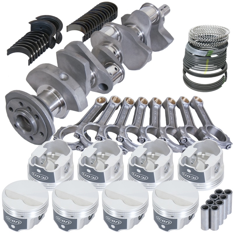 Eagle 62302L040 – Chevy LT1 350 1Pc 3.480in Crank 5.700in I-Beam Rods -3.7cc 4.040in Pistons Rotating Assembly