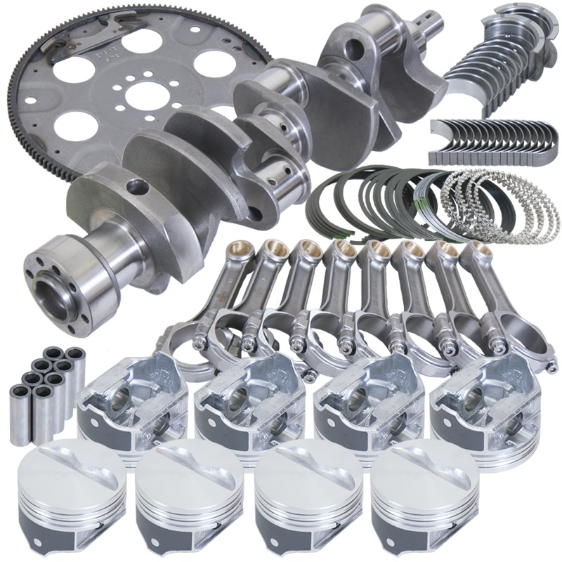 Eagle B15505L04053 – Chevy 350 1Pc 3.750in Crank 5.700in I-Beam Rods 4.040in Pistons 153 Tooth FP Balanced Assembly