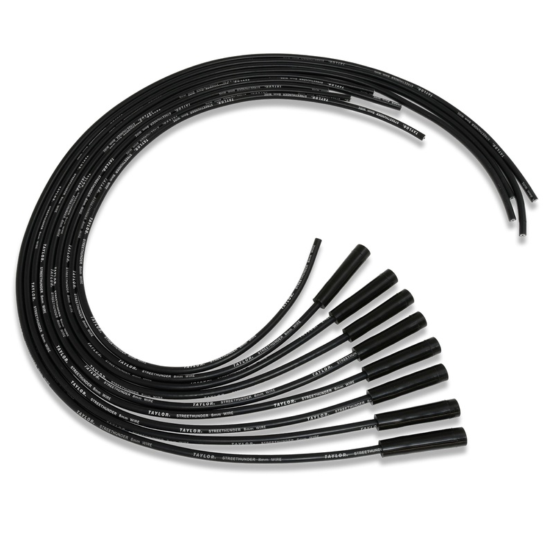 Taylor Cable 50055 – StreeThunder Universal 8 Cyl 180 Degree Black Wire Set