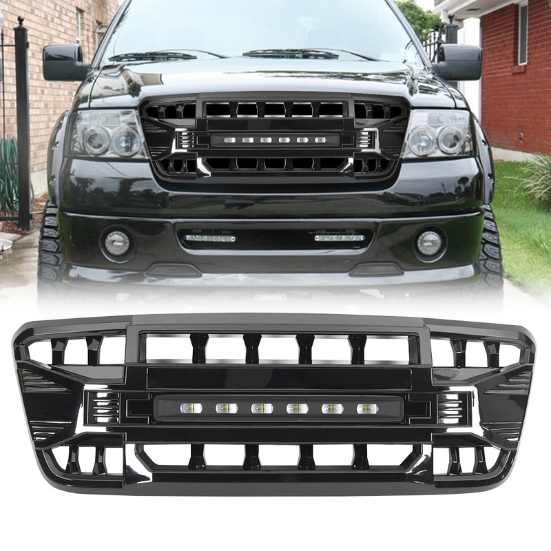 American Modified AMFMAA00128 – Armor Grille with Off-Road Lights – Glossy Black –