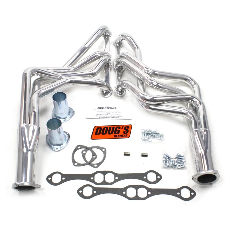 Doug’s Headers D308 – 1 5/8 4-Tube Full Length Header Chevrolet 67-81 Camaro 64-77 Chevelle/Malibu 64-77 El Camino 70-77 Monte Carlo 65-89 Passenger Car/Wagon 265-400 Chevrolet Engine Metallic Ceramic Coating