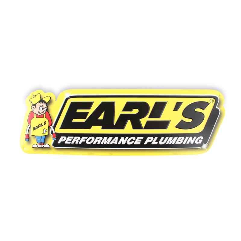 Earl’s Performance 10000ERL – Earls Metal Sign; 24 in. x 8.25 in.; Embossed Earls Logo;