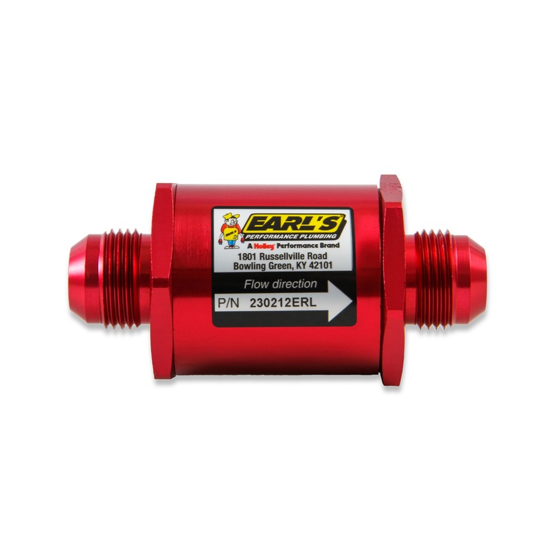 Earl’s Performance 230212ERL – Aluminum In-Line Fuel Filter