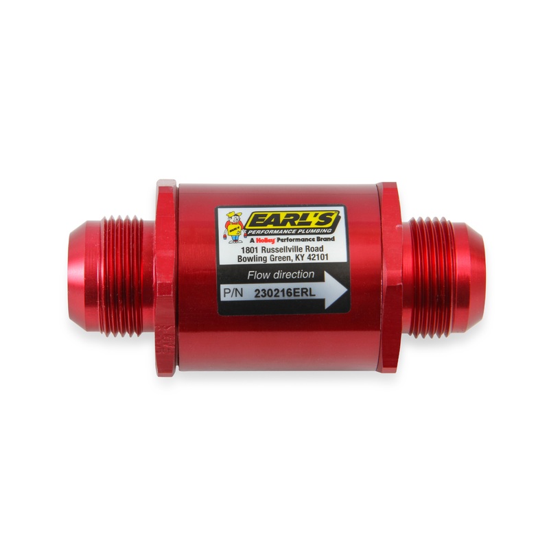 Earl’s Performance 230216ERL – Aluminum In-Line Fuel Filter
