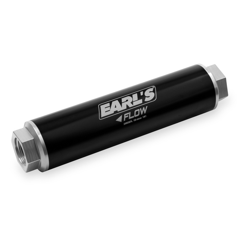 Earl’s Performance 230633ERL – HP Billet Aluminum In-Line Fuel Filter