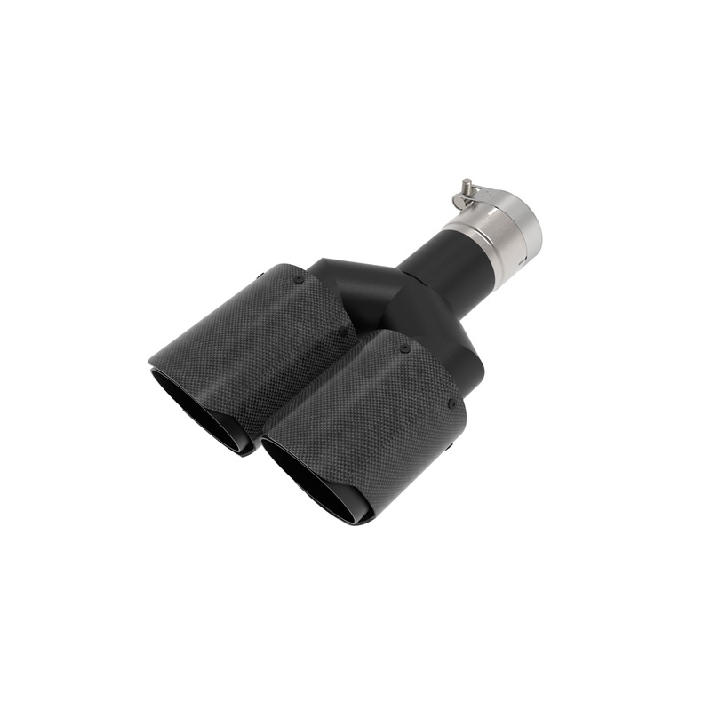 aFe Power 49T25480-C121 – Takeda 2.5in 304 Stainless Steel Clamp-on Exhaust Tip Passenger Side 2.5in Inlet 4inDual-Carbon