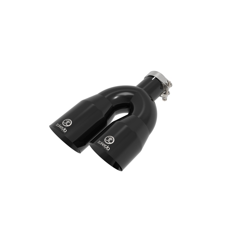 aFe Power 49T25484-B121 – Takeda 2.5in 304 Stainless Steel Clamp-on Exhaust Tip Passenger Side 2.5in Inlet 4inDual – Black