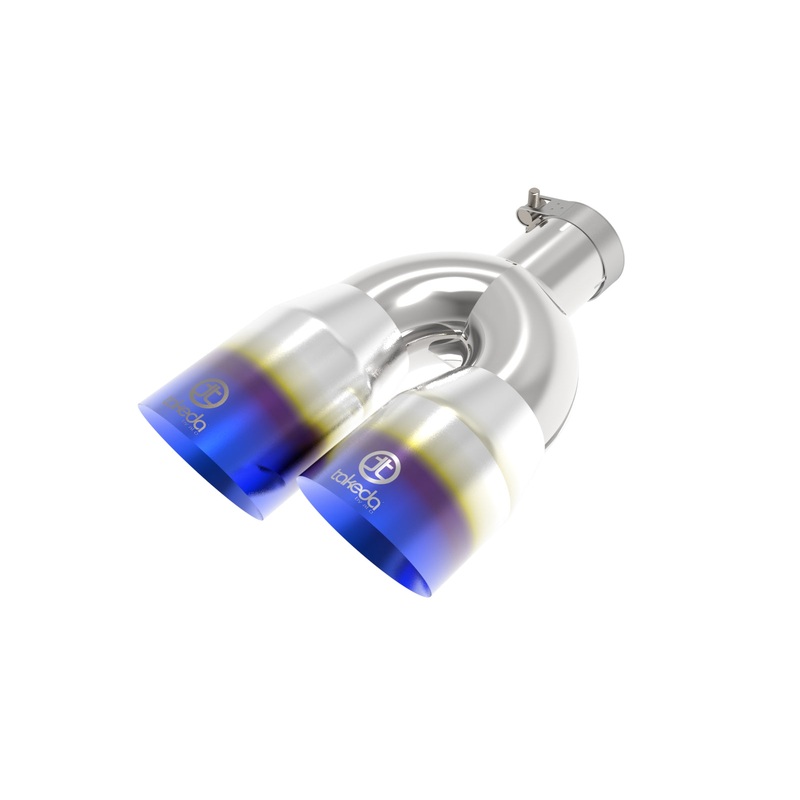 aFe Power 49T25484-L121 – Takeda 2.5in 304 Stainless Steel Clamp-on Exhaust Tip Passenger Side 2.5in Inlet 4inDual – Blue