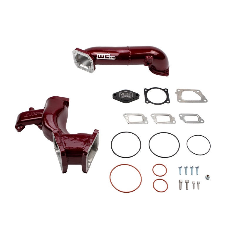 Wehrli WCF100165-RED – 11-16 Chevrolet 6.6L LML Duramax High Flow Y-Bridge Kit – WCFab Red
