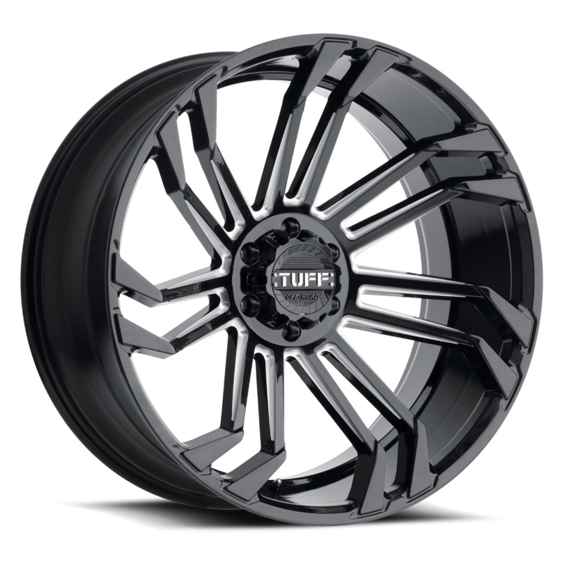 Tuff 2212T21-56135B87 – T21 22X12 Gloss Black W/ Milled Spokes