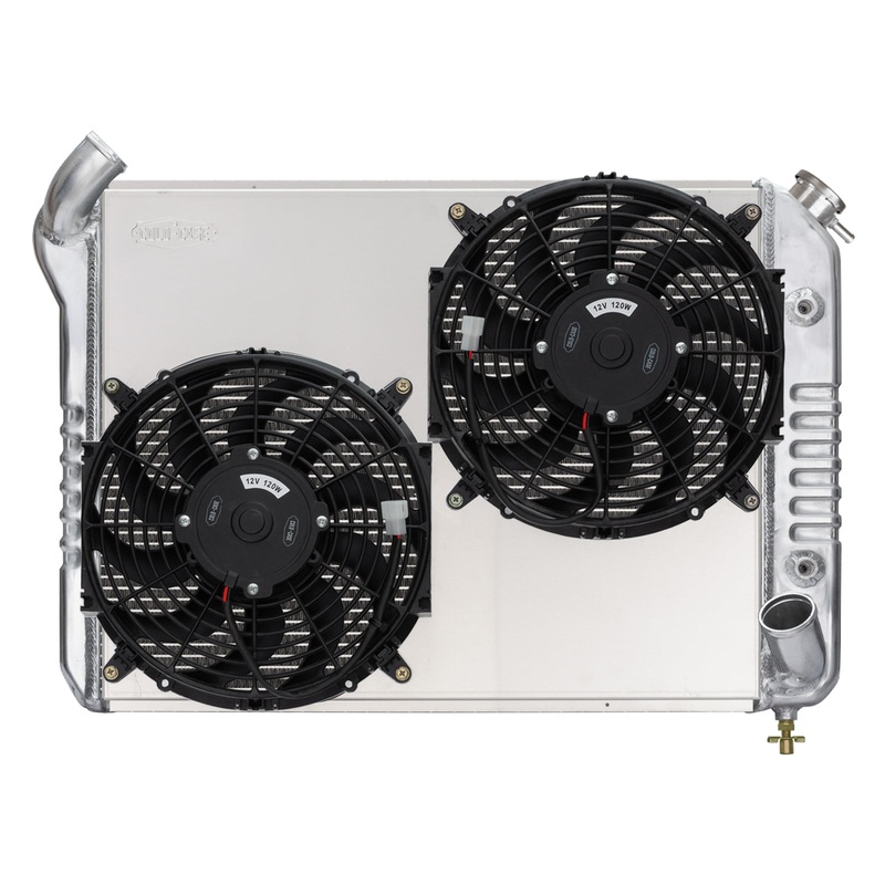 Cold Case Radiators CHV713AK – 66-68 Corvette Big Block Aluminum Radiator Dual 12 Inch Fan Kit