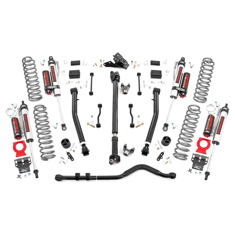 Rough Country 90950 – 3.5 Inch Lift Kit – Adj LCA – FR D/S – Vertex – Jeep Wrangler JL Rubicon (18-24)