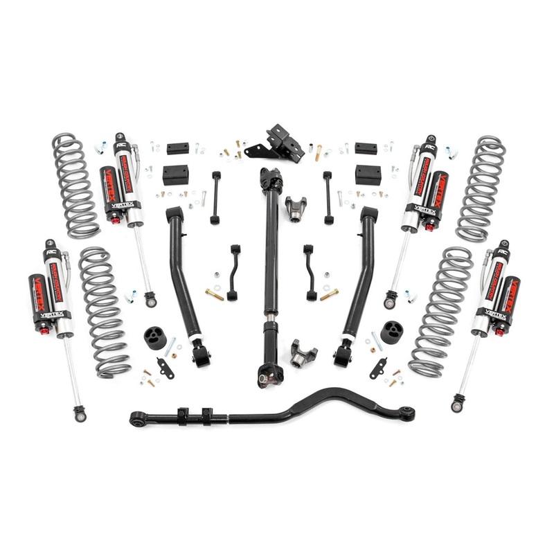 Rough Country 91550 – 3.5 Inch Lift Kit – Adj Lower – FR D/S – Vertex – Jeep Wrangler Unlimited (2024)