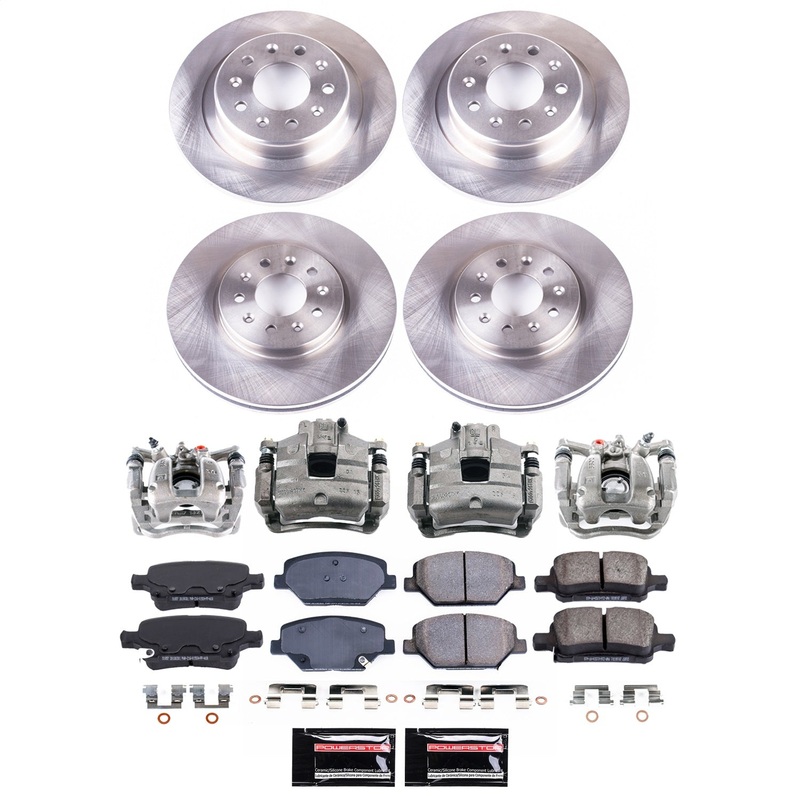 PowerStop KCOE7557 – OE Stock Replacement Low-Dust Ceramic Brake Pad; Rotor and Caliper Kit