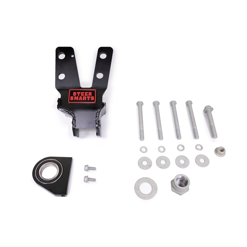 Steer Smarts 79041002 – 18-20 Jeep Wrangler/Gladiator JL/JT Yeti XD Sealed Bearing Sector Shaft Brace with Frame Side Track Bar Reinforcement Bracket – Aluminum Steering Box Only