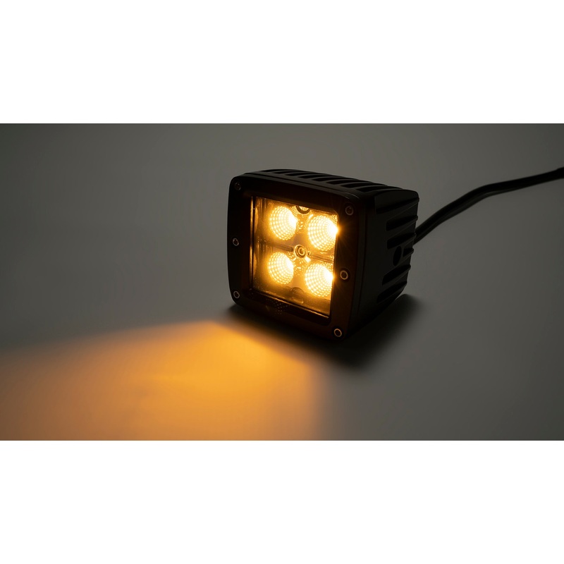 Southern Truck 77911 – 2.0 Inch Square Cree LED Flood Cube Light Single Unit Chrome Series Amber/White Includes Hardware Harness Sold Separately  Lifts