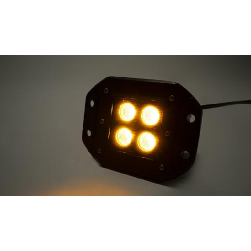 Southern Truck 77915 – 2.0 Inch Square Cree LED Flood Flush Mount Light, Single Unit, Black Series Amber/White Includes Hardware, Harness Sold Separately  Lifts