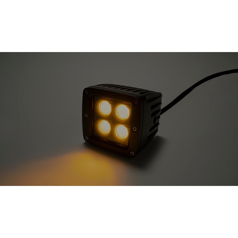 Southern Truck 77916 – 2.0 Inch Square Cree LED Flood Cube Light Single Unit Black Series Amber/White Includes Hardware, Harness Sold Separately  Lifts