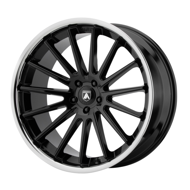 Asanti ABL24-20055325BK – 20X10.5 Gloss Black W/ Chrome Lip