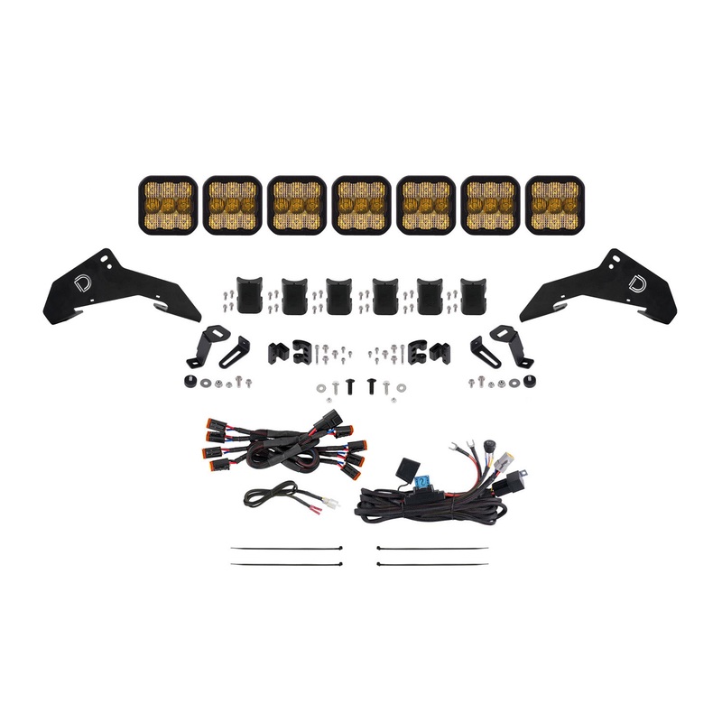 Diode Dynamics DD7918-SS5WND-3415 – SS5 Roof CrossLink Lightbar Kit for 2019-2024 Honda Talon, Yellow (3000K) Sport Yellow Combo