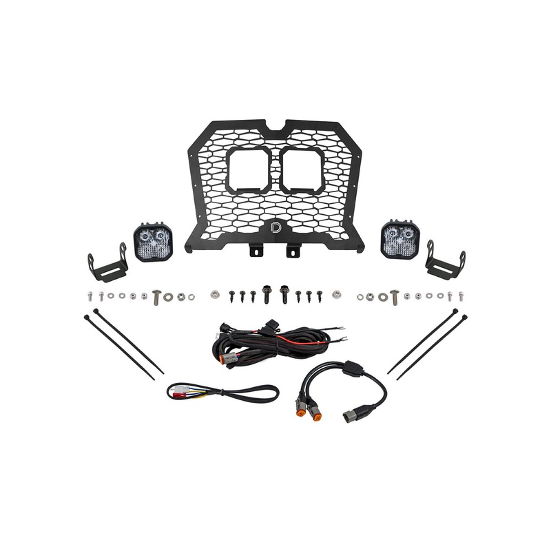 Diode Dynamics DD8075-SS3GRL-4706 – Stage Series LED Grille Kit for 2019-2023 Polaris RZR XP, Cool White (6000K) Pro White Combo
