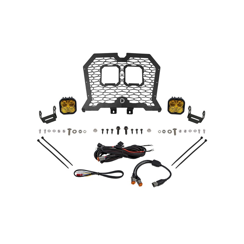 Diode Dynamics DD8076-SS3GRL-4704 – Stage Series LED Grille Kit for 2021-2024 Polaris RZR Trail, Yellow (3000K) Pro Yellow Combo