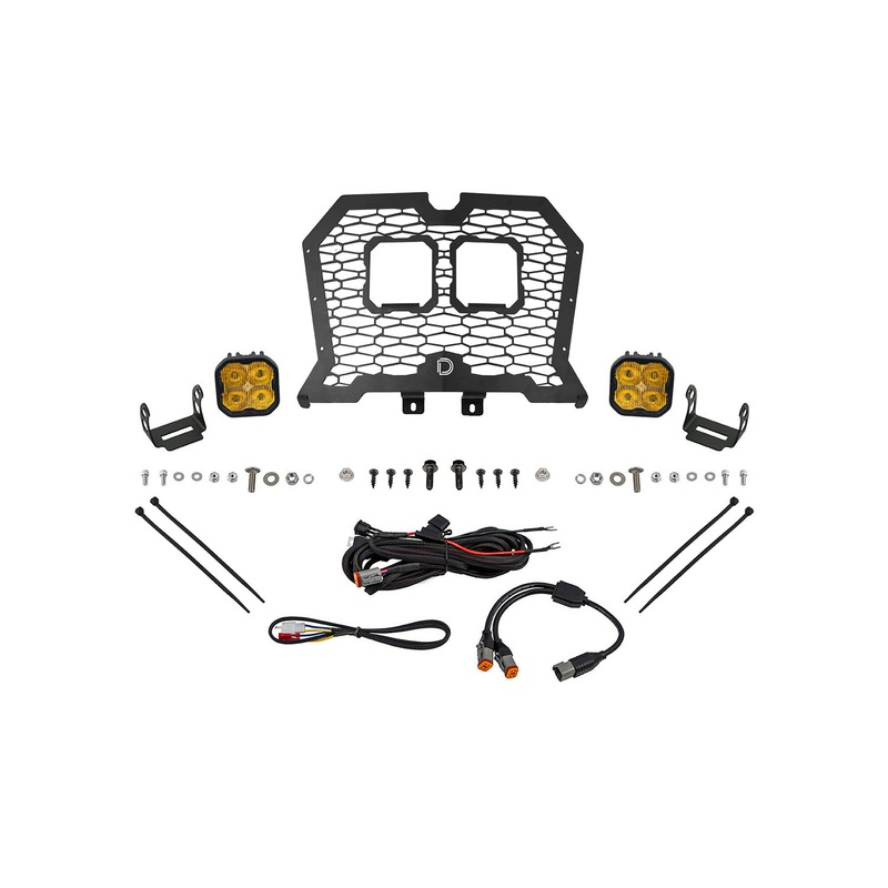 Diode Dynamics DD8078-SS3GRL-4704 – Stage Series LED Grille Kit for 2021-2024 Polaris RZR Trail, Yellow (3000K) Pro Yellow SAE Fog